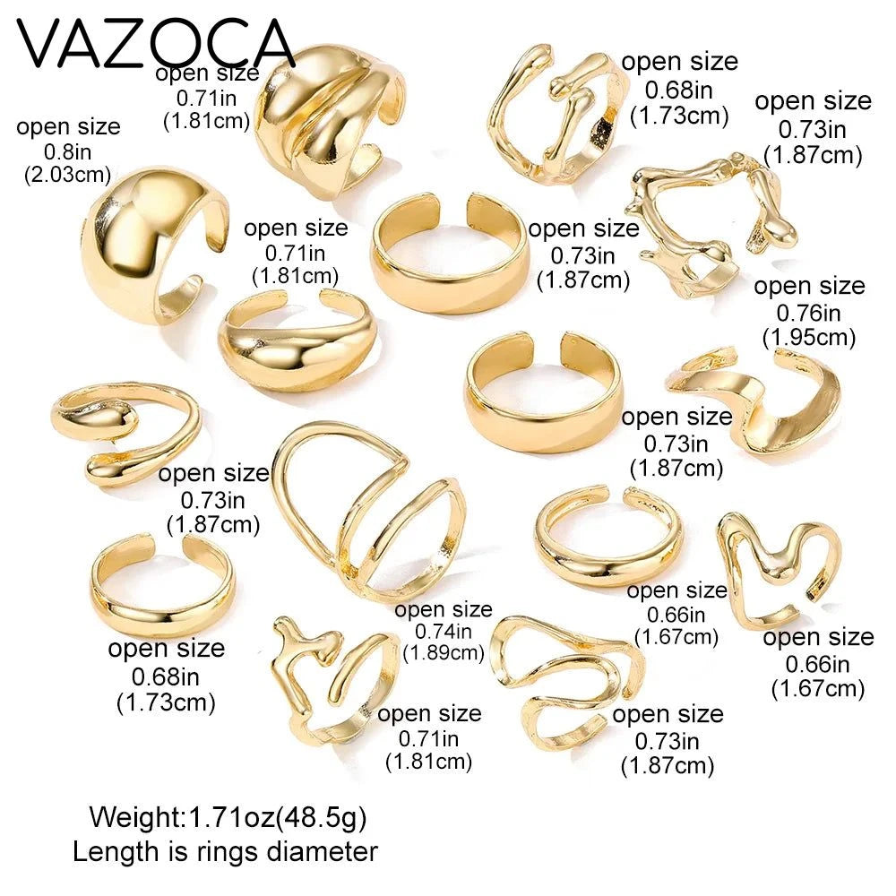 15Pcs Retro Boho Rings Set