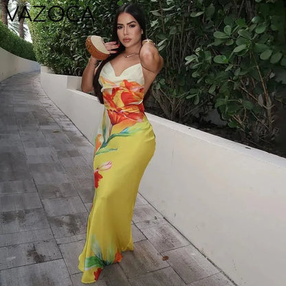 Floral Backless Maxi Dress