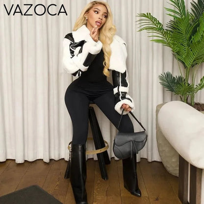 Fur Collar Crop Jacket