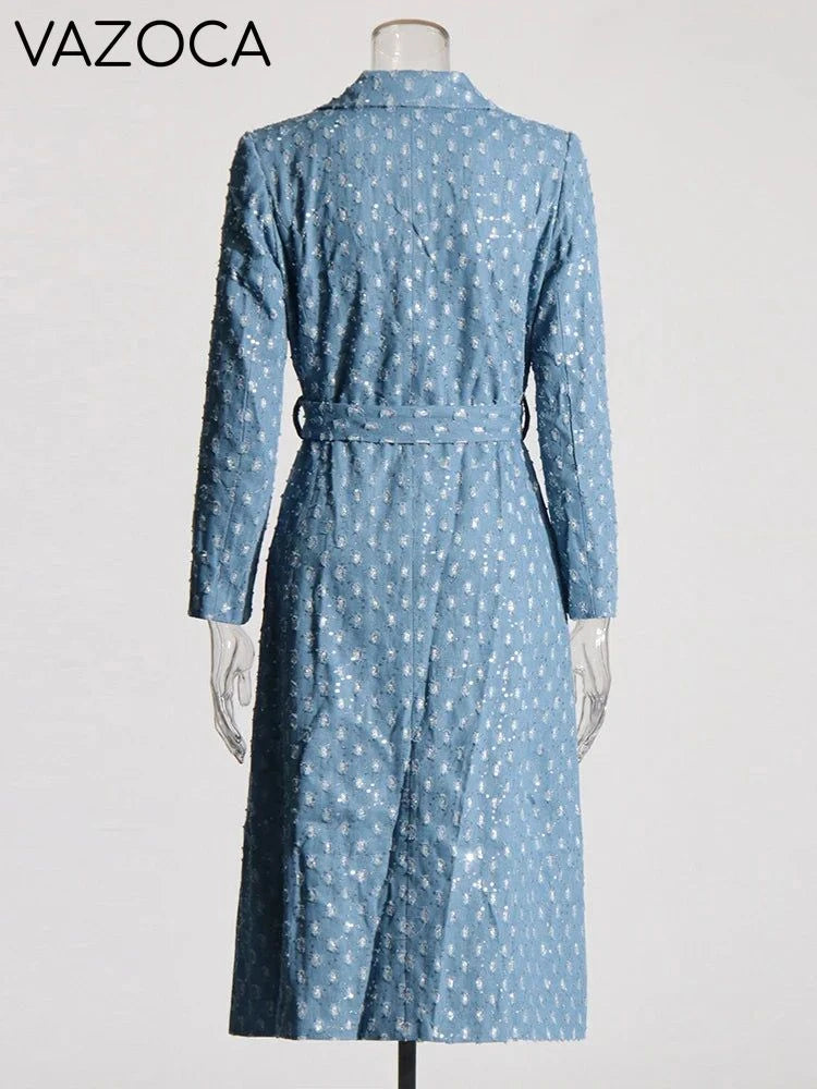 Sashes Denim Trench Coat