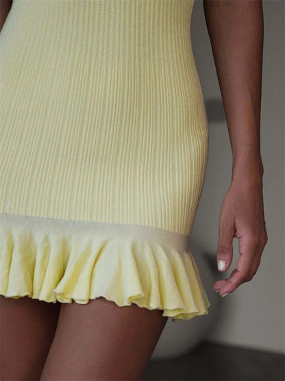 Talina Knit Ruffle Mini Dress