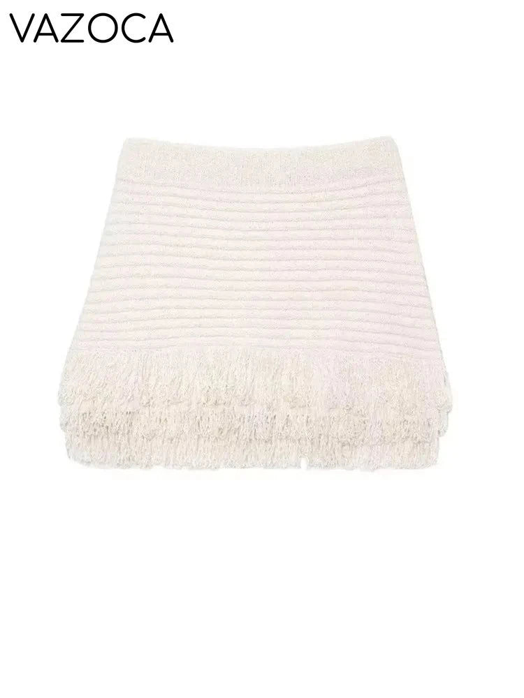 Bella Tassel Knit Cardigan Skirt Set