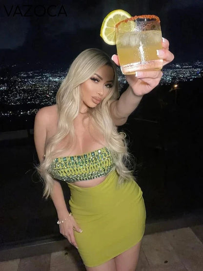 Raina Crystal Bandage Mini Dress