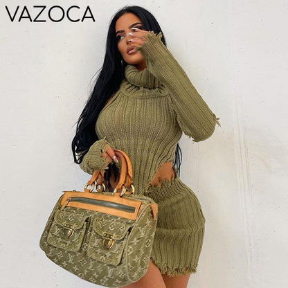 Knit Ribbed Vacation Set With Gloves