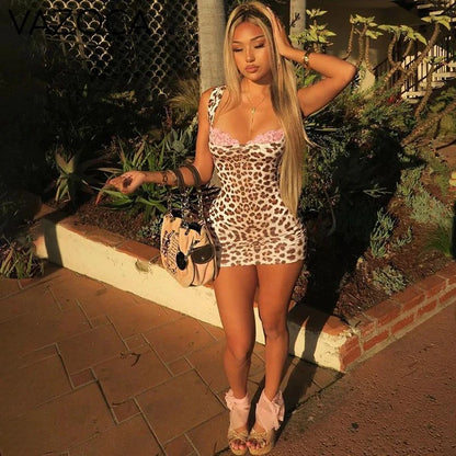 Leopard Lace Mini Dress