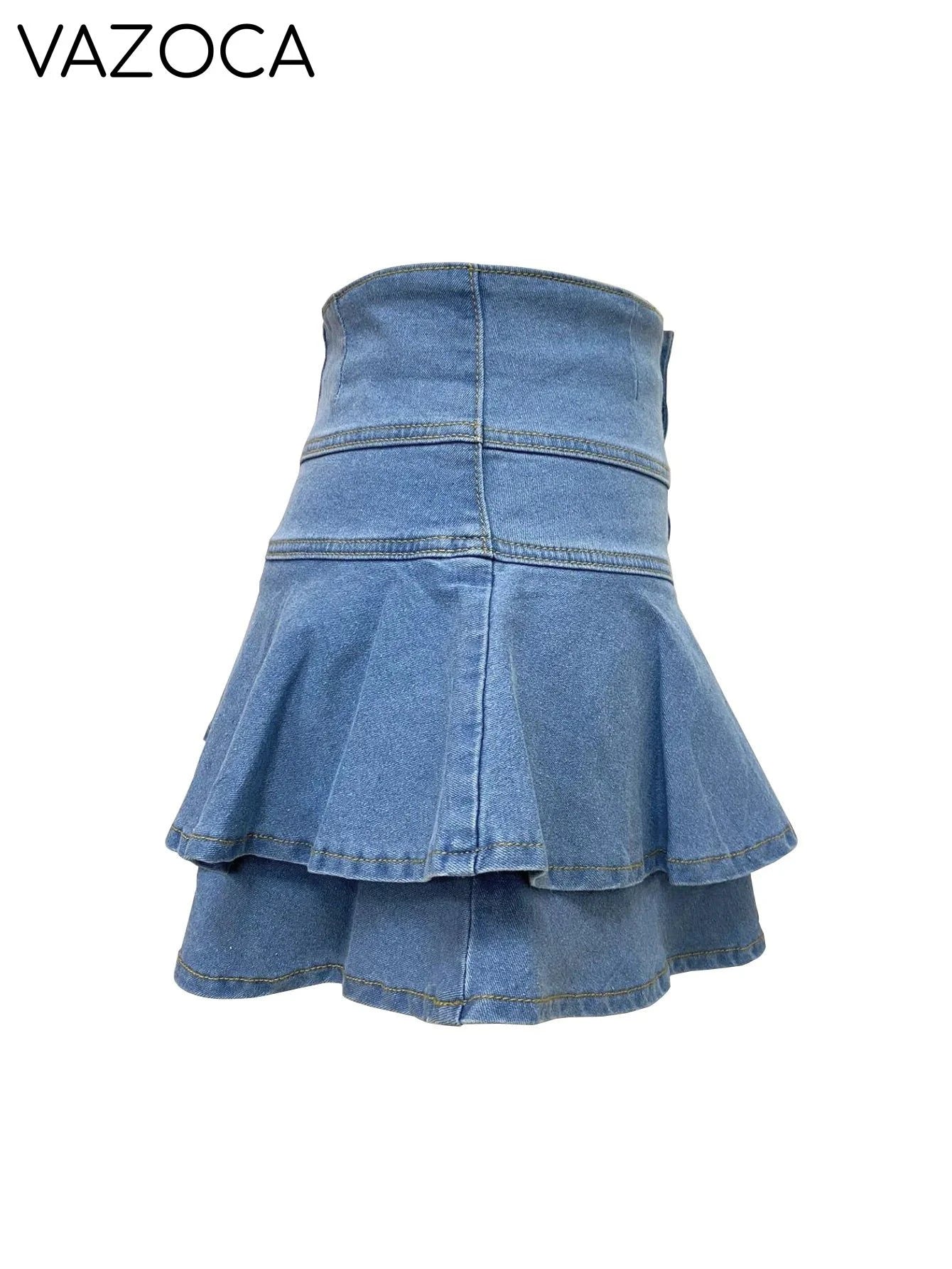Abie Denim Skirt -Wash Blue