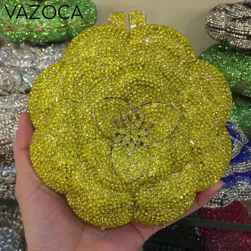 Floral Crystal Clutch Purse
