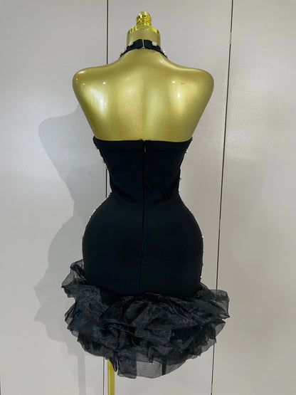 Sarah Rhinestone Bandage Mini Dress