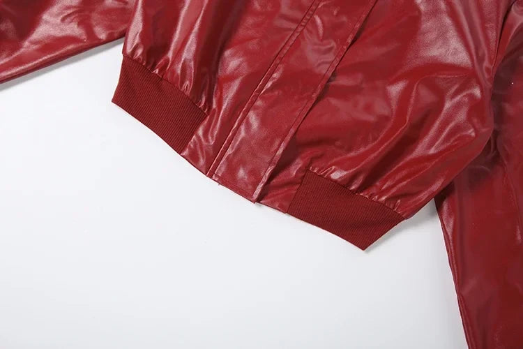 Red Leather Short Set