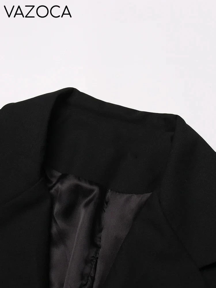 Notched Collar Belt Temperament Blazer