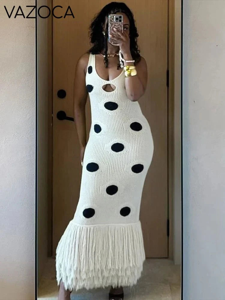 Katrina Knit Tassel Maxi Dress