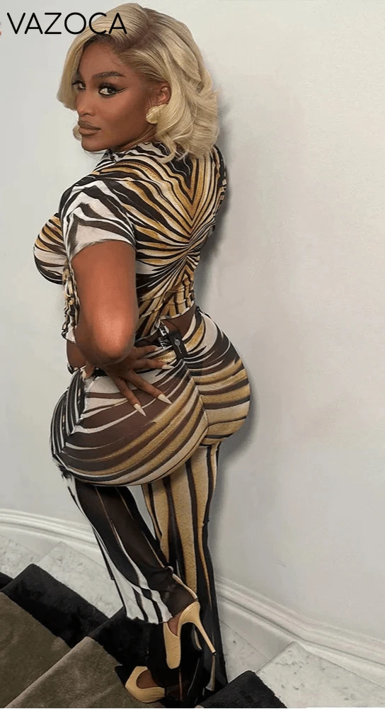 Stripe Flare Pants Set