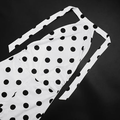 Polka Dot Print Romper +Headscarf