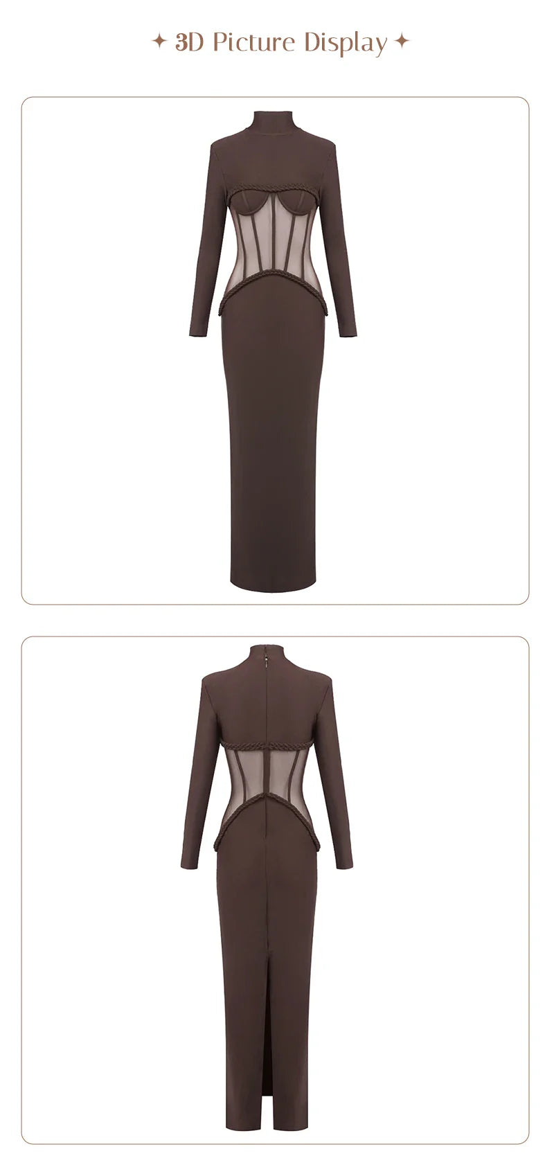 Sophistica Sheer Mesh Corset Maxi Dress