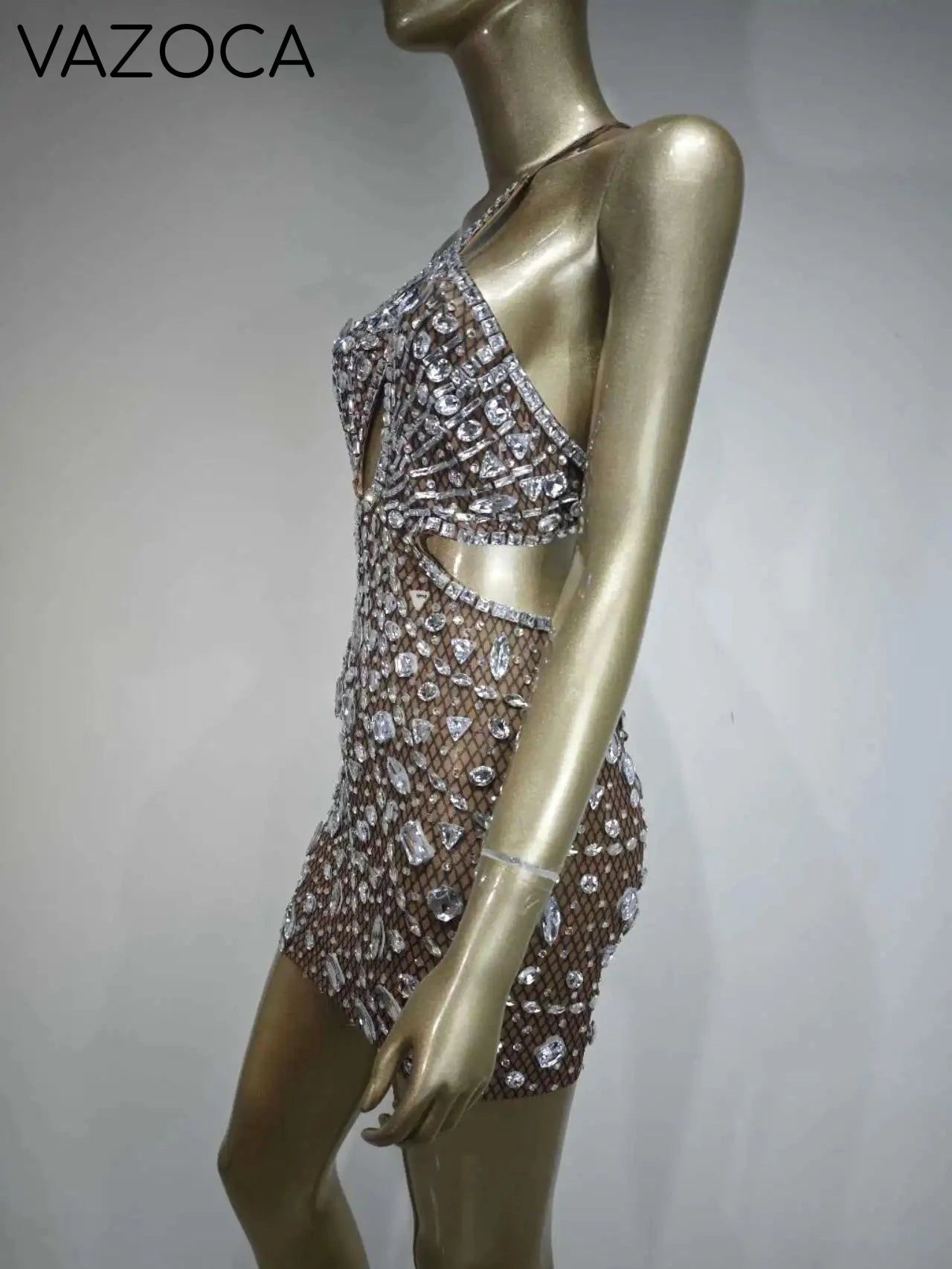 Anaya Mesh Sequins Mini Dress