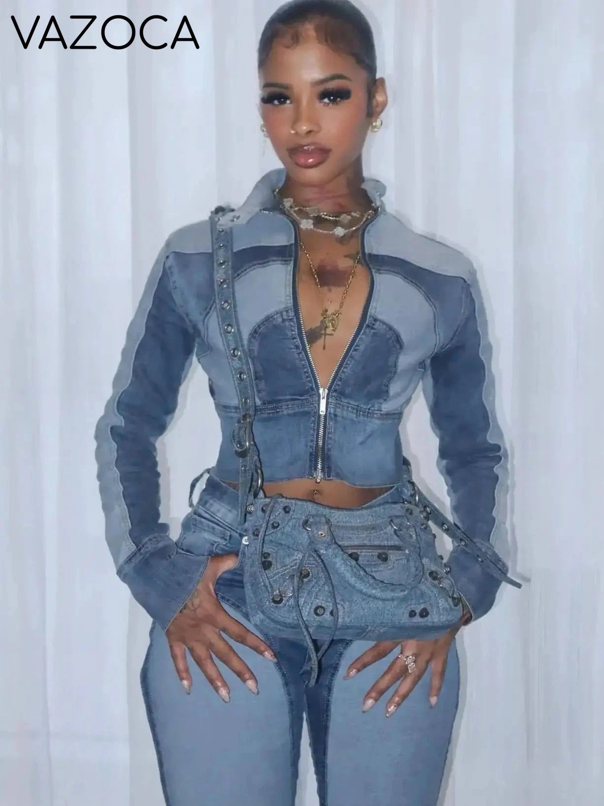Shya Tracksuit Denim Set