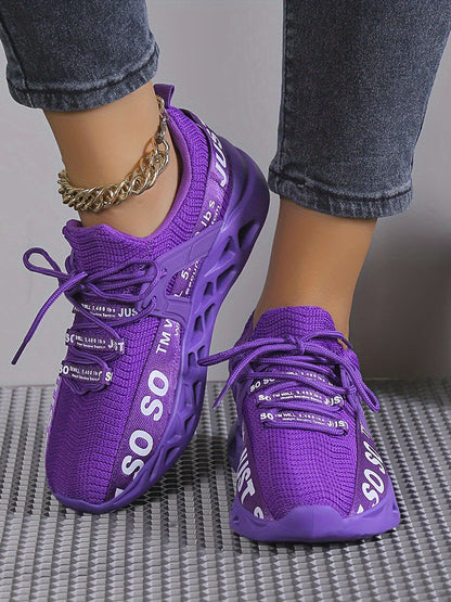 Letter Knit Sneakers