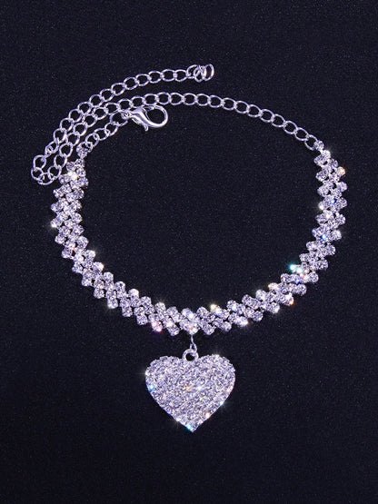 Heart Rhinestone Anklet
