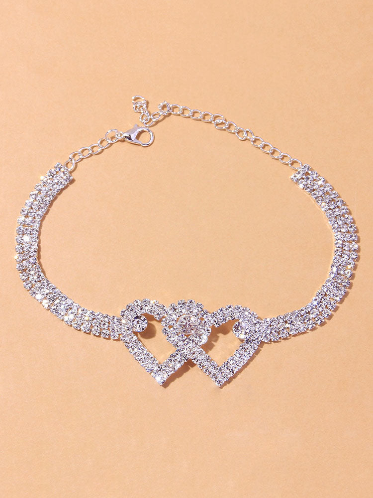 Heart Rhinestone Anklet