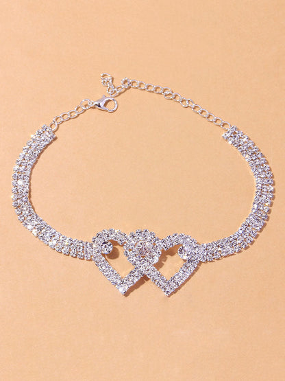 Heart Rhinestone Anklet