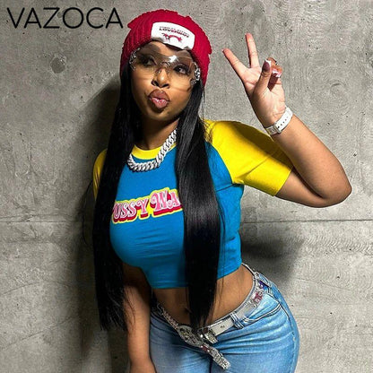 Retro Colorblock Crop Top
