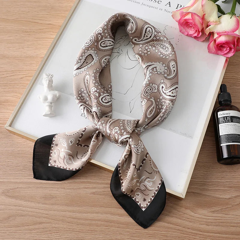Houndstooth Printed Vintage Headscarf 27 68X68CM