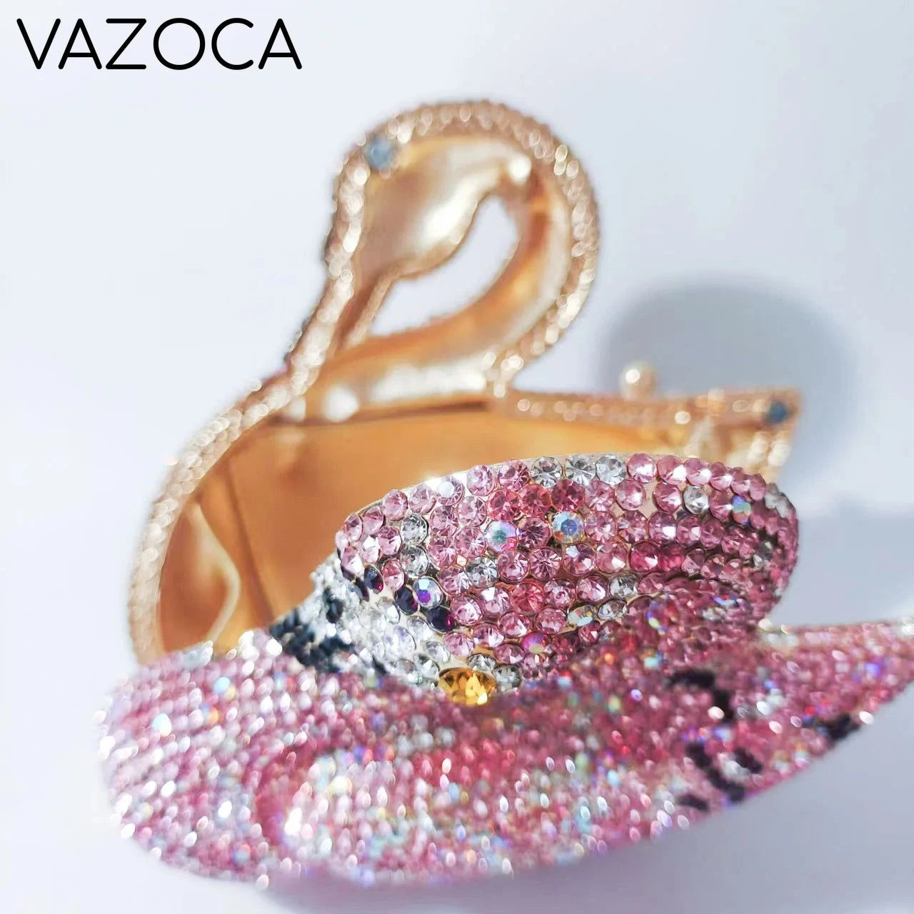 Swan Rhinestone Clutch Purse