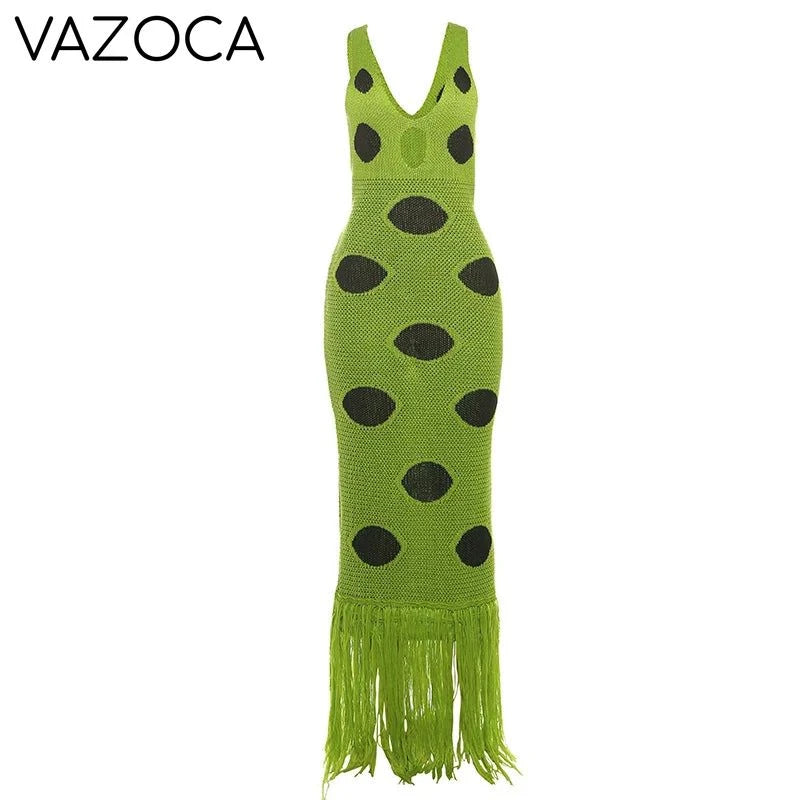 Katrina Knit Tassel Maxi Dress