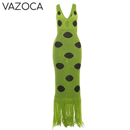 Katrina Knit Tassel Maxi Dress
