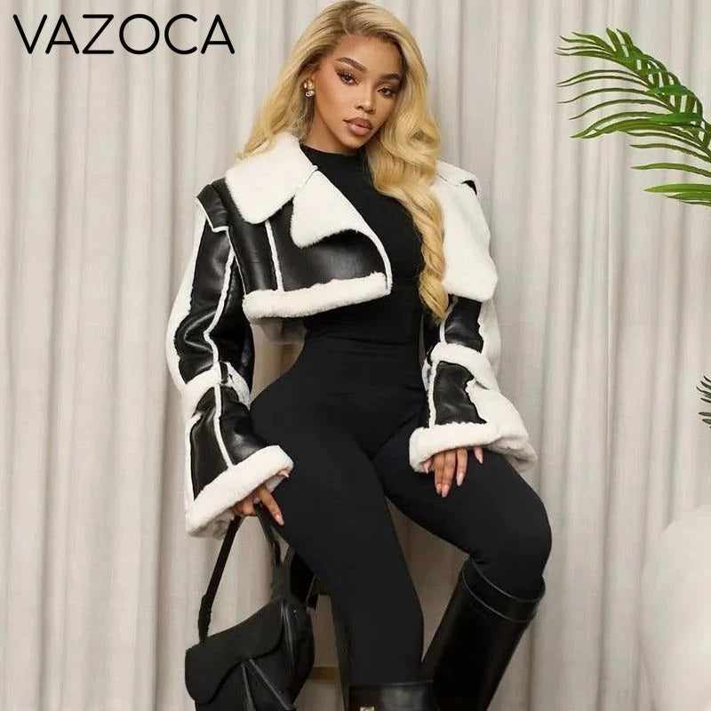 Fur Collar Crop Jacket