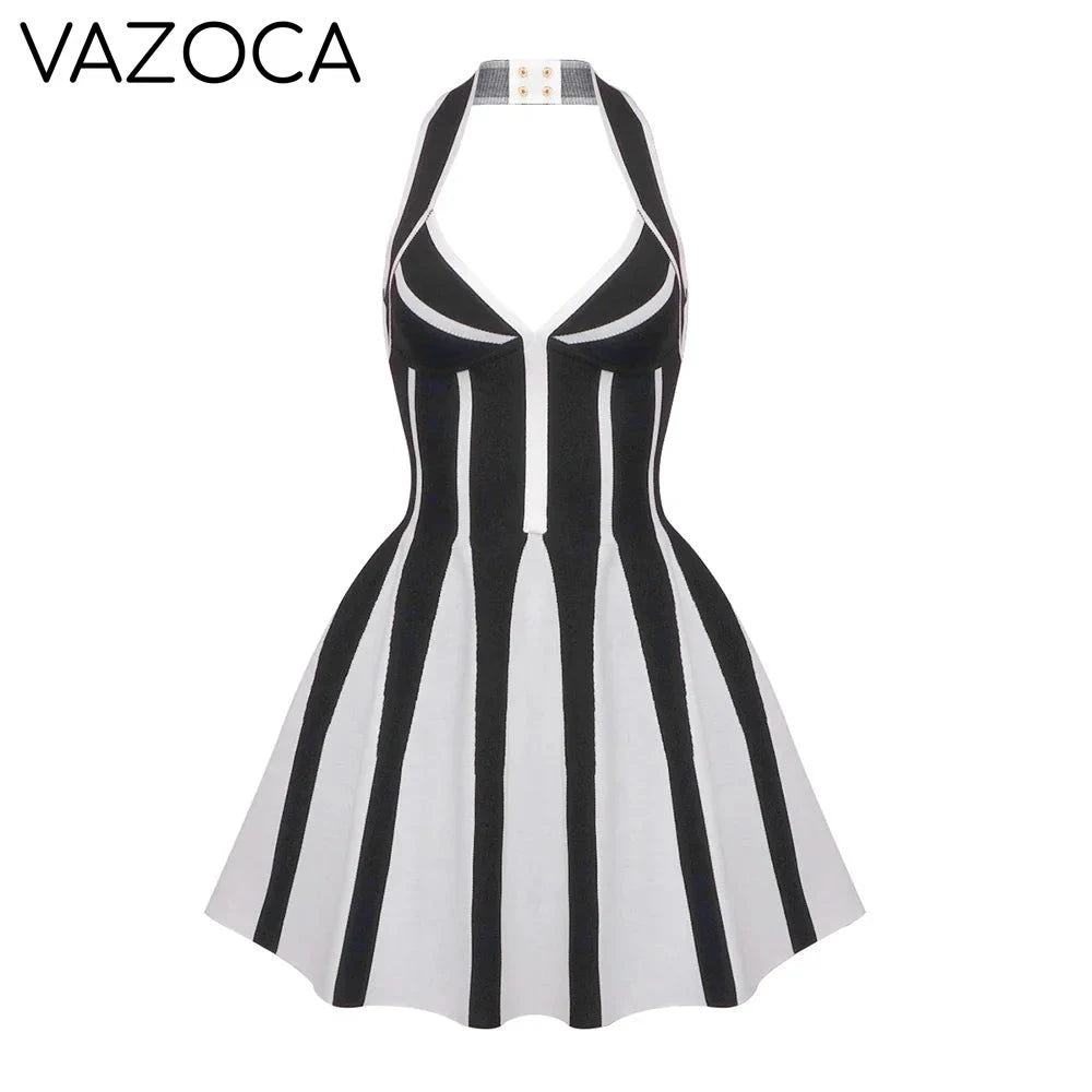 Ella Pleated Knit Bandage Mini Dress