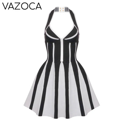 Ella Pleated Knit Bandage Mini Dress