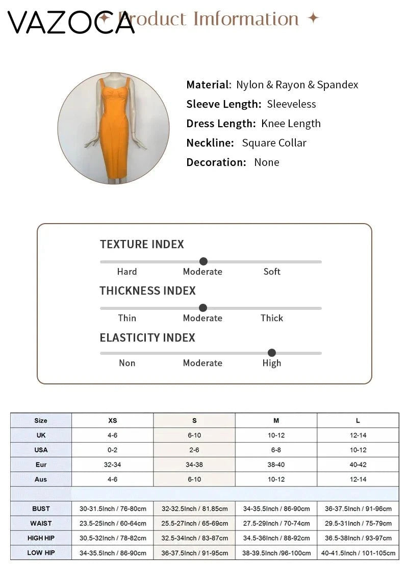 Vibrant Orange Bodycon Bandage Dress