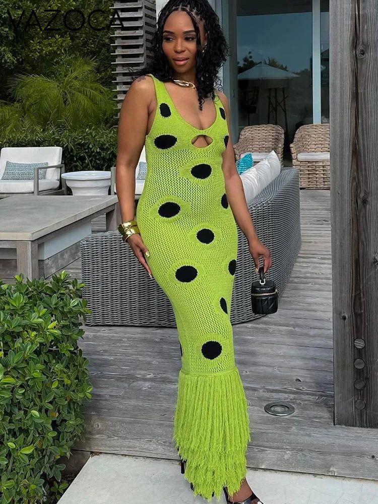 Katrina Knit Tassel Maxi Dress
