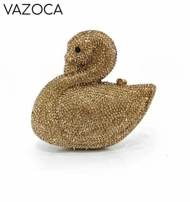 Swan Rhinestone Clutch Purse