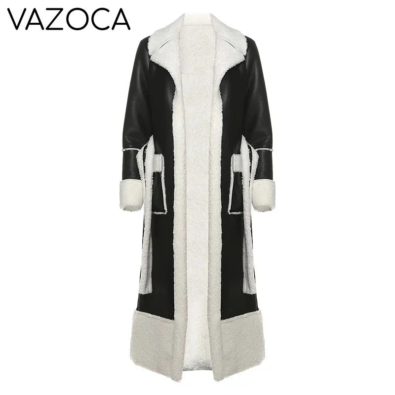 Faux Leather Trench Coat