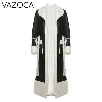 Faux Leather Trench Coat