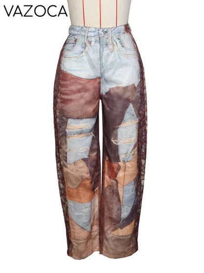 Leather 3D Print Pants