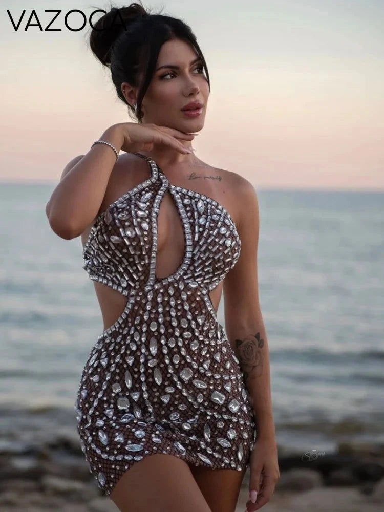 Anaya Mesh Sequins Mini Dress