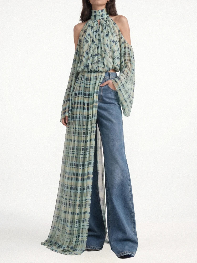 Turtleneck Ruched Accent Blouse