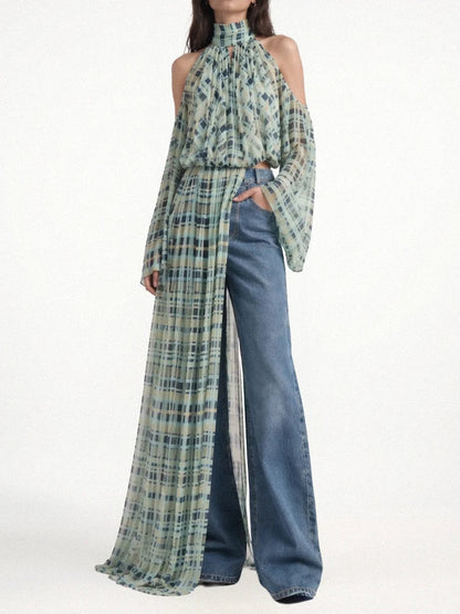 Turtleneck Ruched Accent Blouse