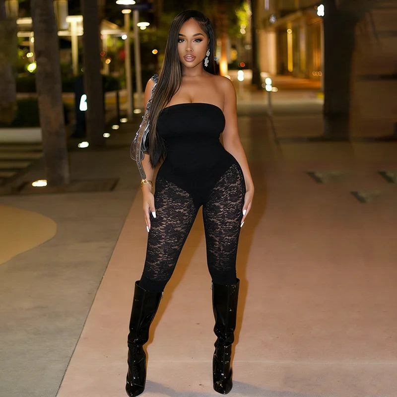 Lace Tube Capri Jumpsuit
