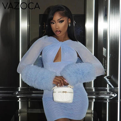 Kianda Fur Mini Dress