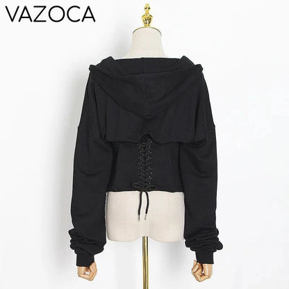 Hoodie Bandage Corset Jacket