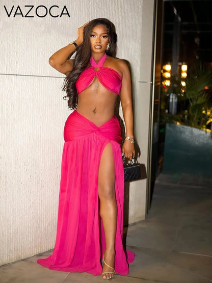 Belle Ruched Maxi Skirt Set