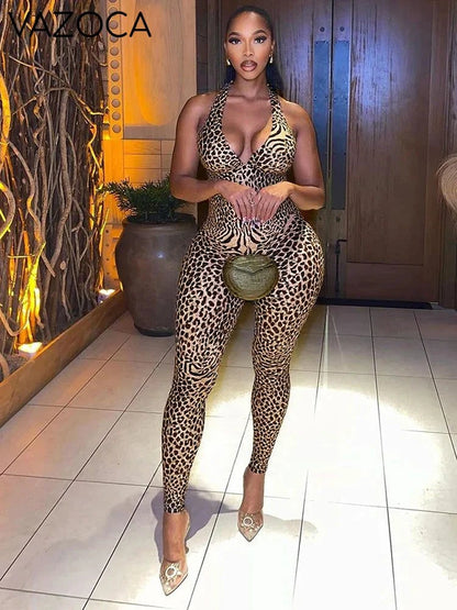 Peach Leopard Jumpsuit