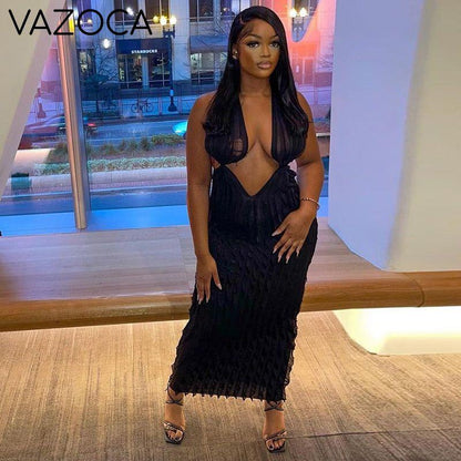 Deep Cleavage Sexy Maxi Dress