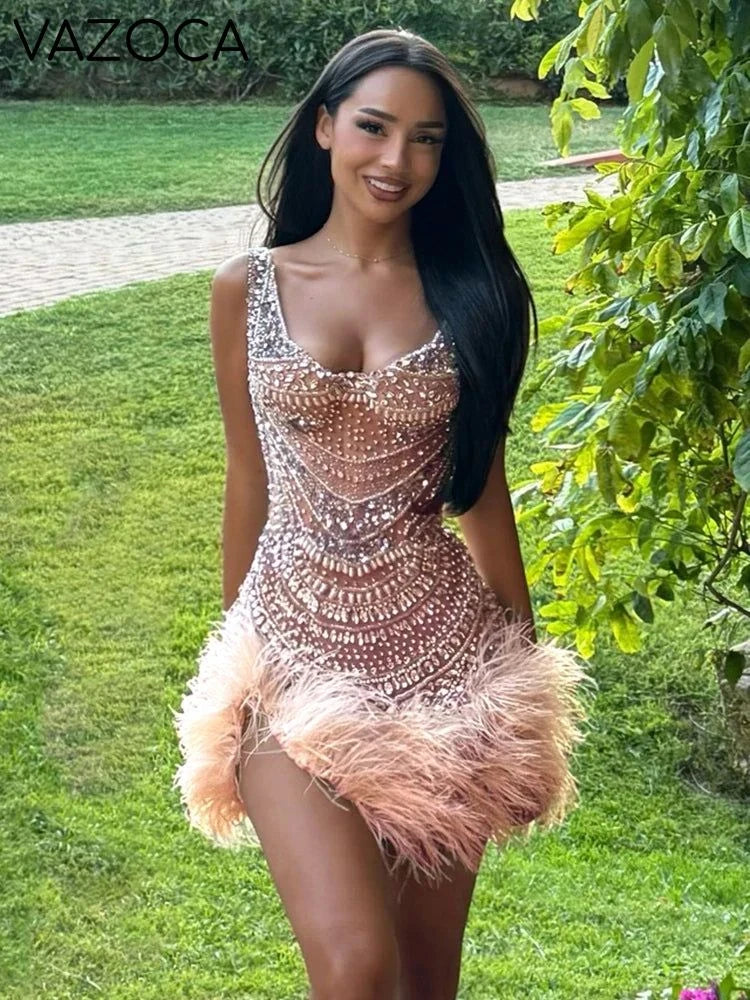 Sparkling Feather Dress