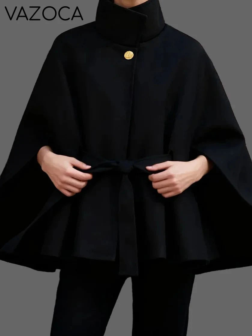 Luxurious Wool Stand Collar Coat