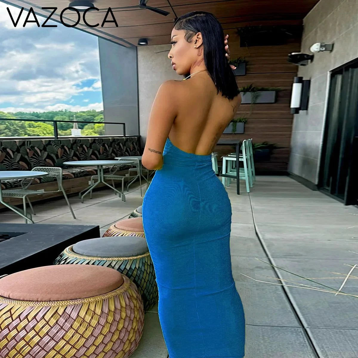 Metallic Chain Maxi Dress